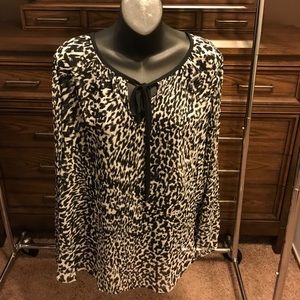 ana Sheer Top Animal Print