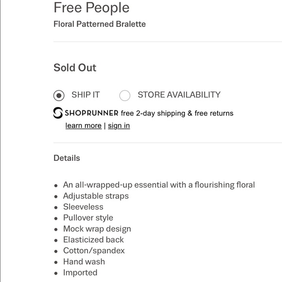 Free People Wrap it Up floral bralette **RARE** - Picture 5 of 5