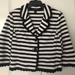St. John Black & White Stripped Jacket