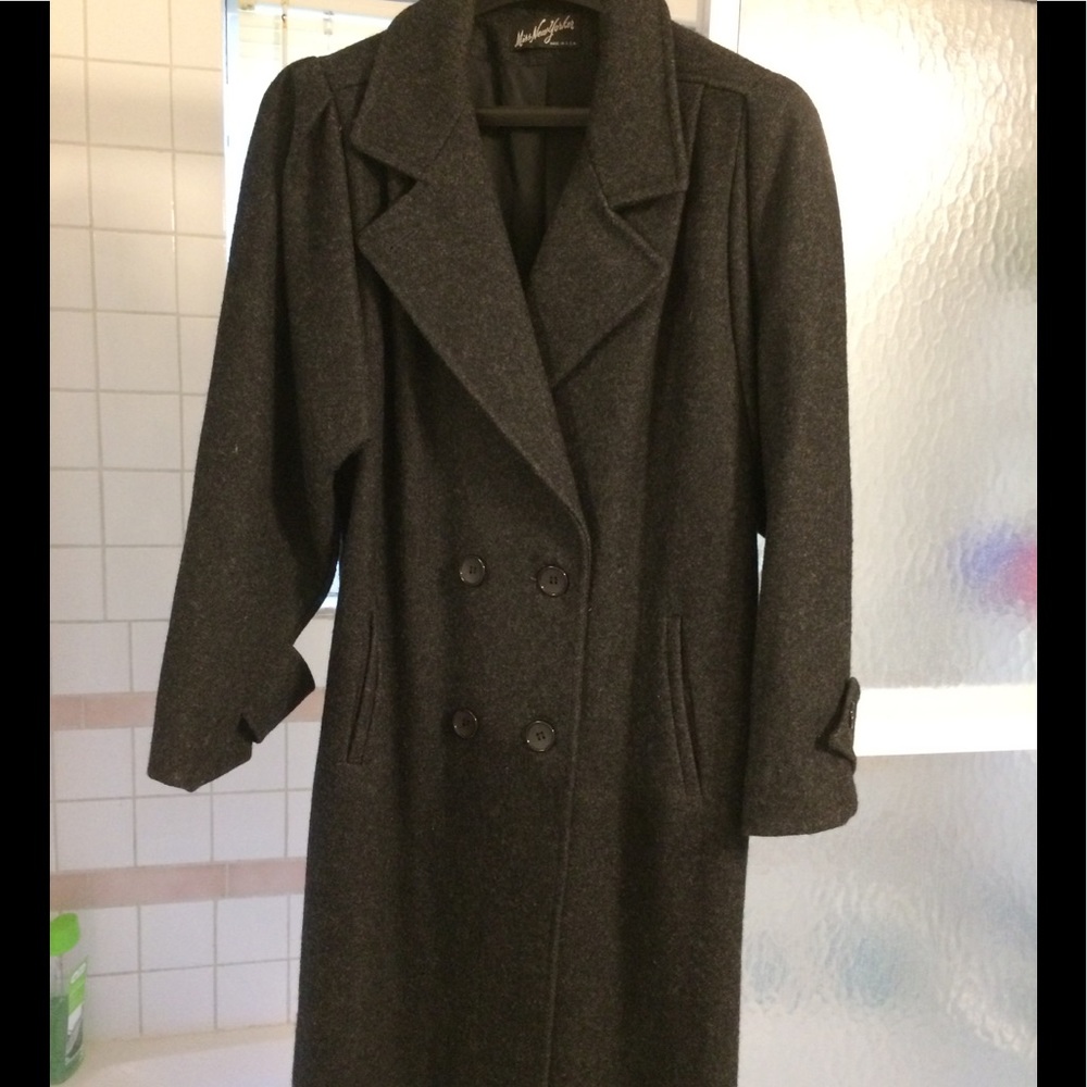 Wool coat - charcoal gray- very warm