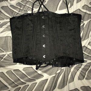 Black Steel Boned Corset size L