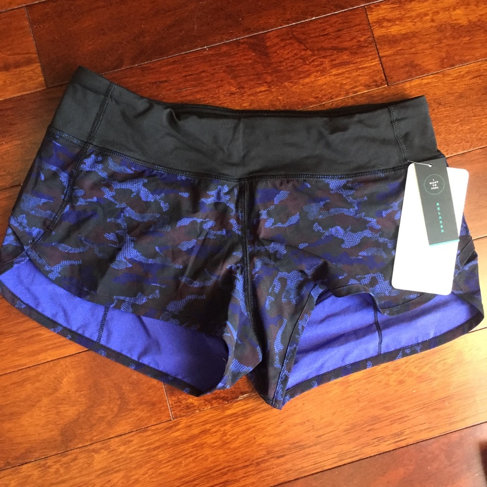 NWT Lululemon Mini Hounds Purple Camo Speed Shorts