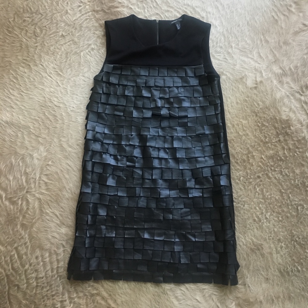 MANGO Leather detail dress