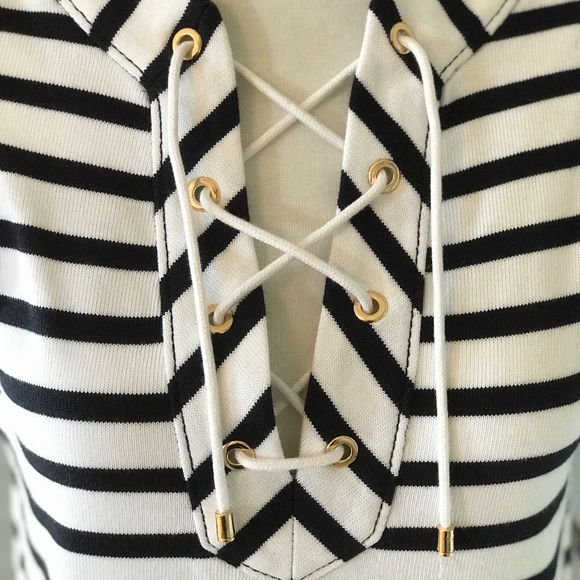 KATE SPADE COTTON JERSEY LACE-UP DRESS - Picture 4 of 5