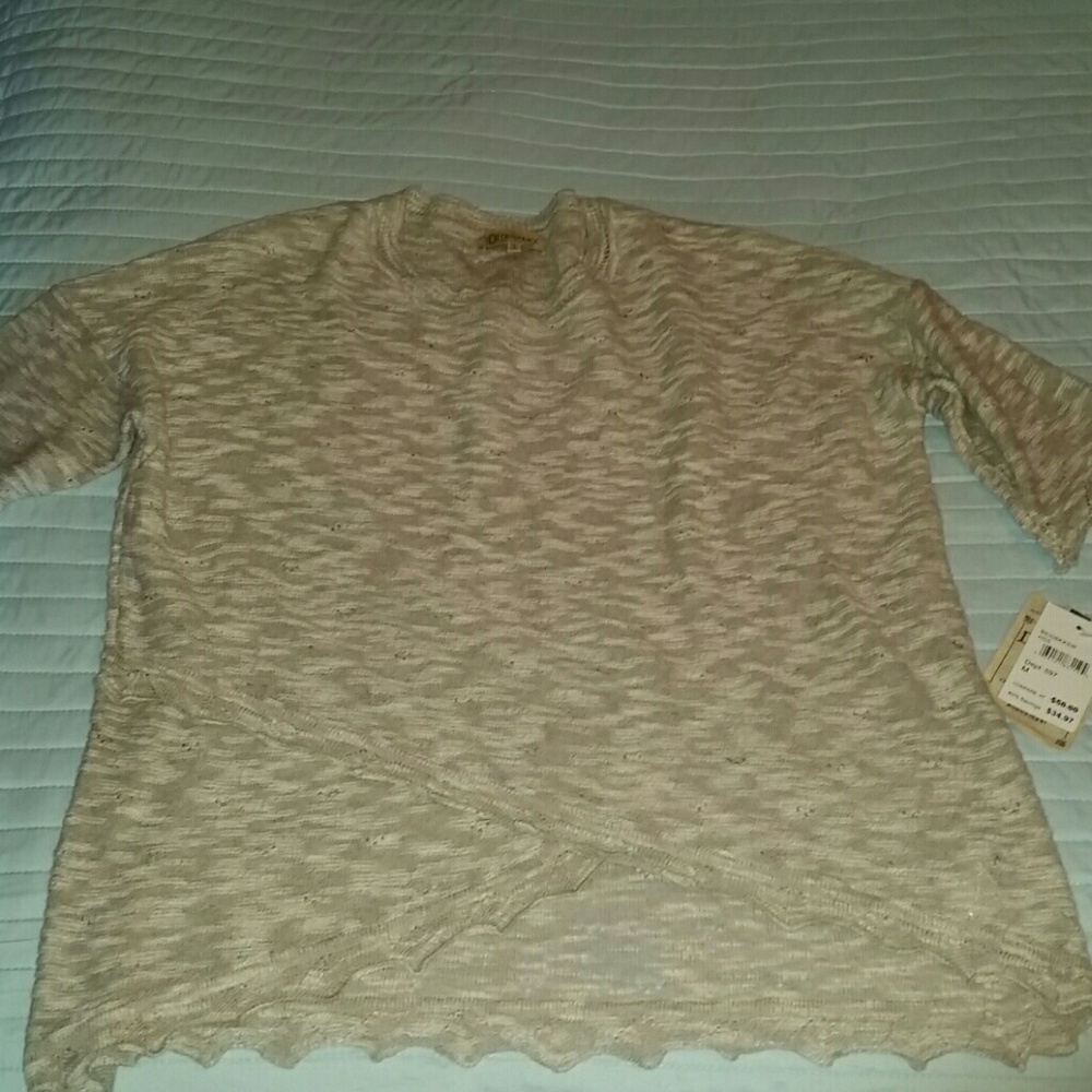 NWT Gorgeous Cross Front Light Sweater