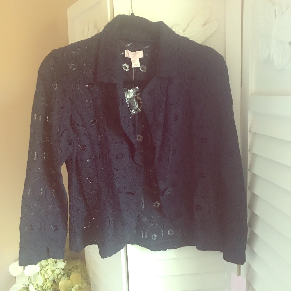 Navy Lace Blazer