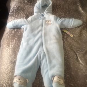 3-6 month boys blue snow suit.