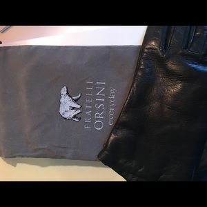 New in box cashmere lined black leather gloves