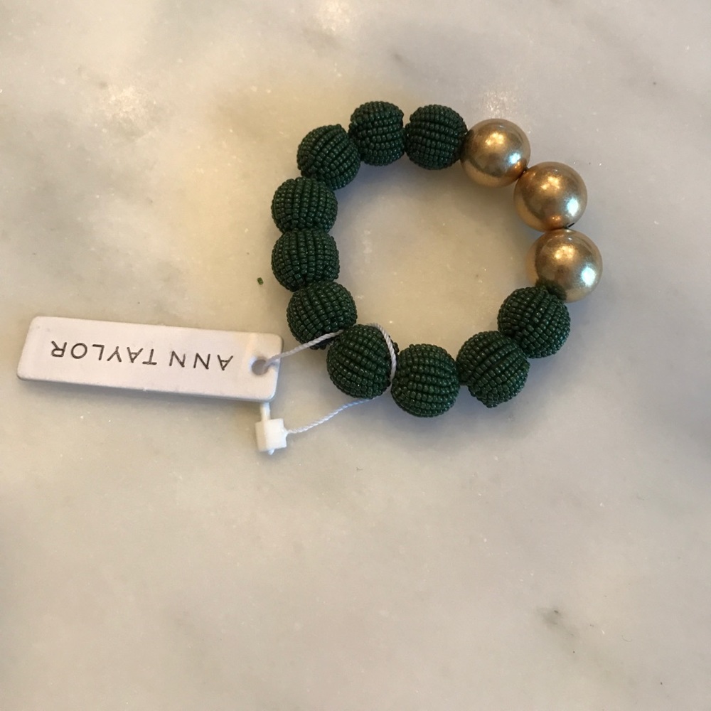 Ann Taylor Green and Gold Bracelet