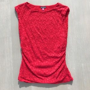 Gently used red lace Vince Camuto shirt