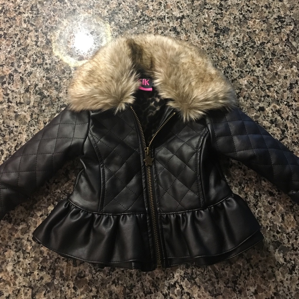 Koala baby black jacket with fur