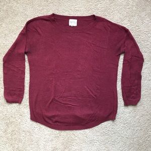 Pink Rose 3/4 Sleeved Burgundy Sweater. Size S.