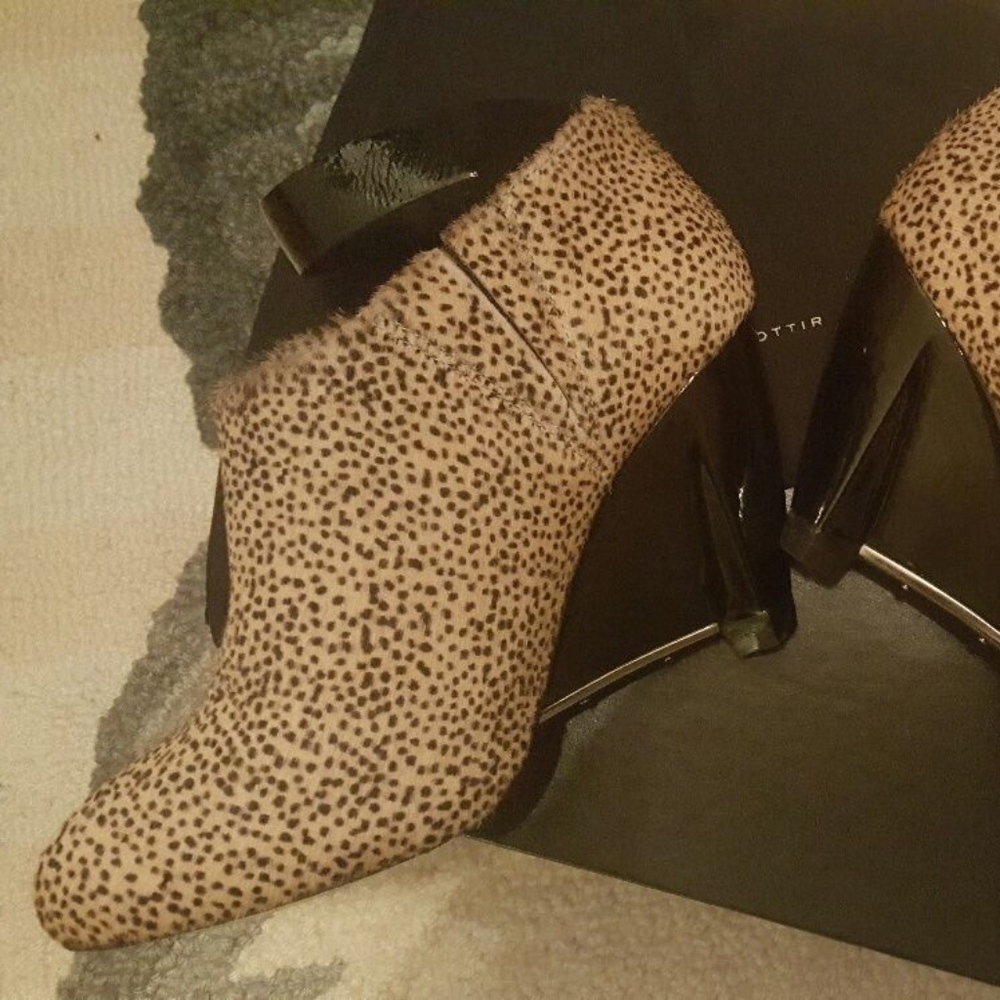 Leifsdottir D'Orsay Wedge calf hair animal print