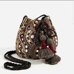 Gorgeous Zara small beaded bucket bag