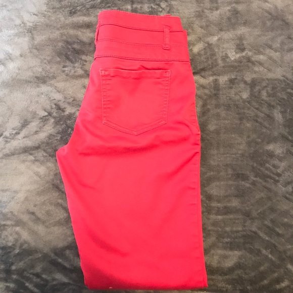 Red high waisted stretchy skinny jeans - Picture 2 of 2