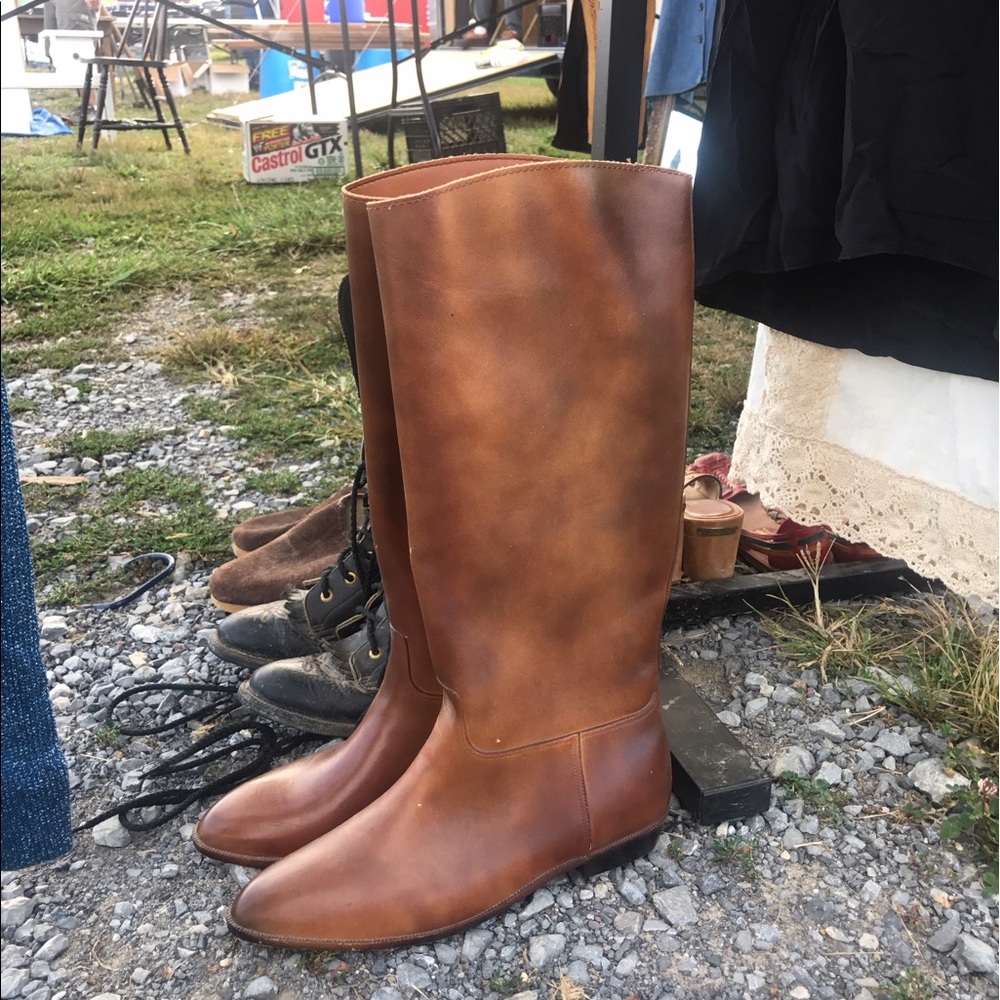 Tall brown leather boots size 9