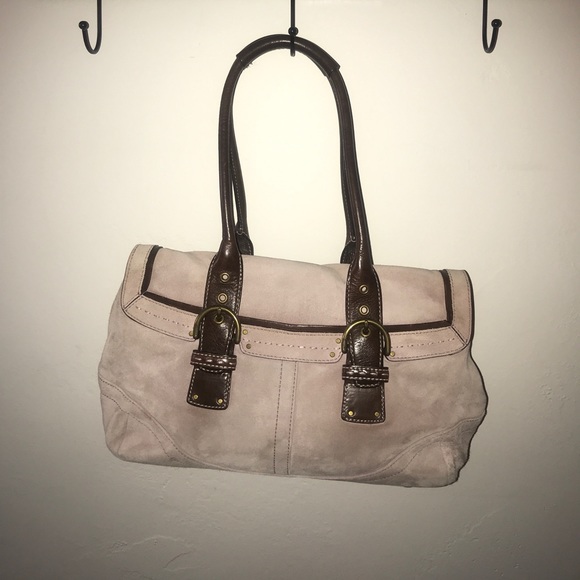 Pink suede Coach satchel - Picture 2 of 7