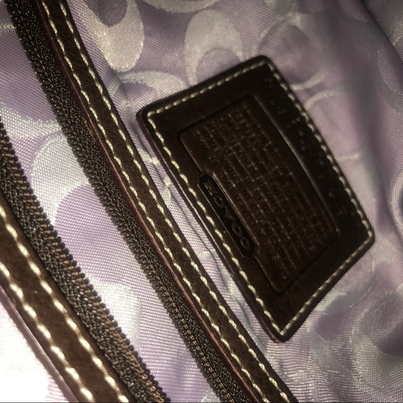 Pink suede Coach satchel - Picture 7 of 7