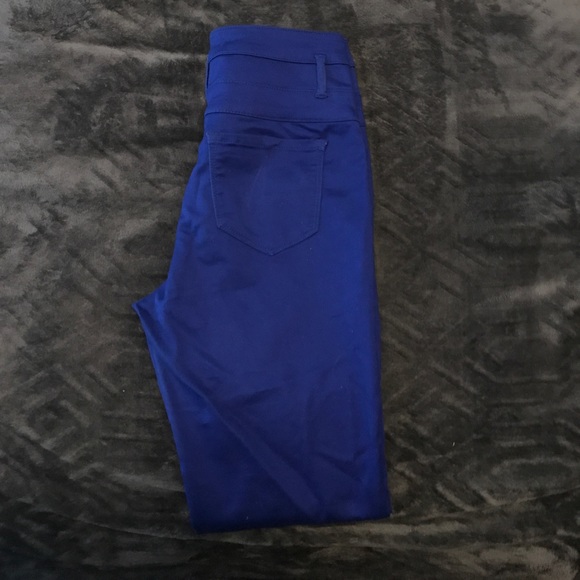 Royal blue high waisted skinny jeans - Picture 2 of 2