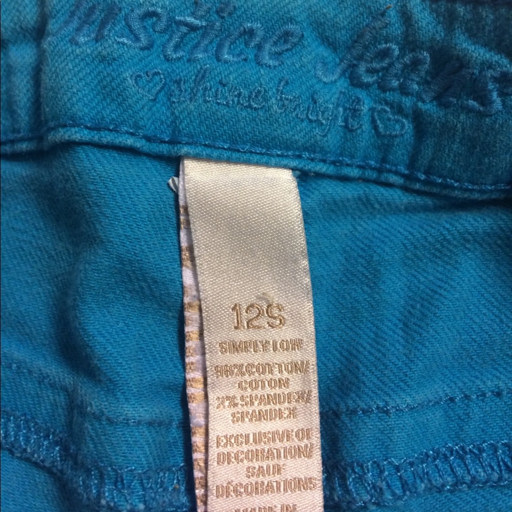 Justice size 12S turquoise jeans - Picture 2 of 3