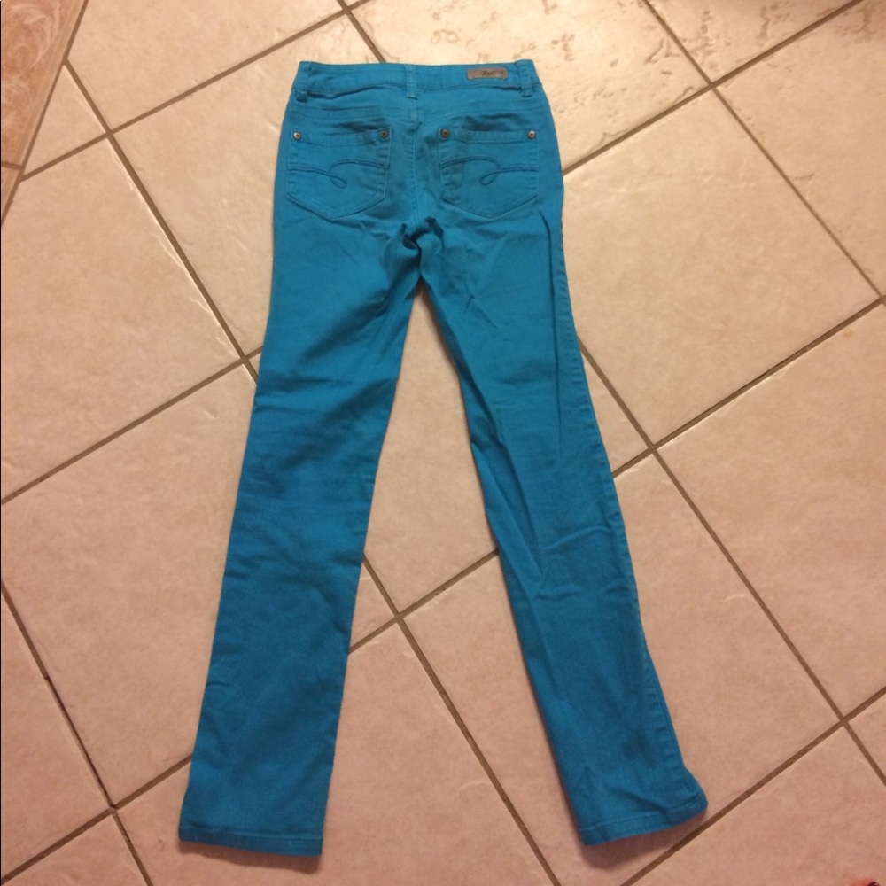 Justice size 12S turquoise jeans - Picture 3 of 3