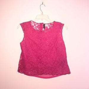 H&M crop lace top