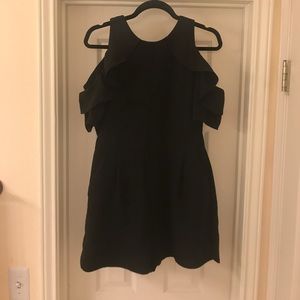 Francesca's' Bekah Ruffle Cold Shoulder Romper