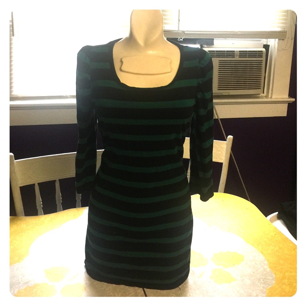 Green and black striped tunic