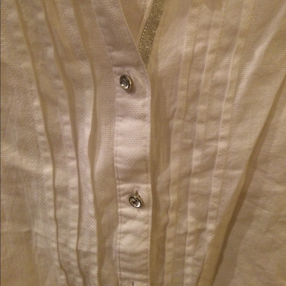 NWOT Justice size 12 white button down blouse - Picture 2 of 4