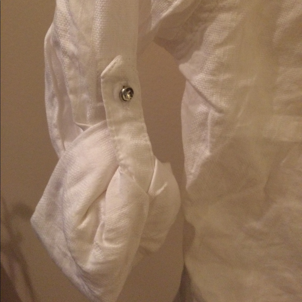 NWOT Justice size 12 white button down blouse - Picture 3 of 4