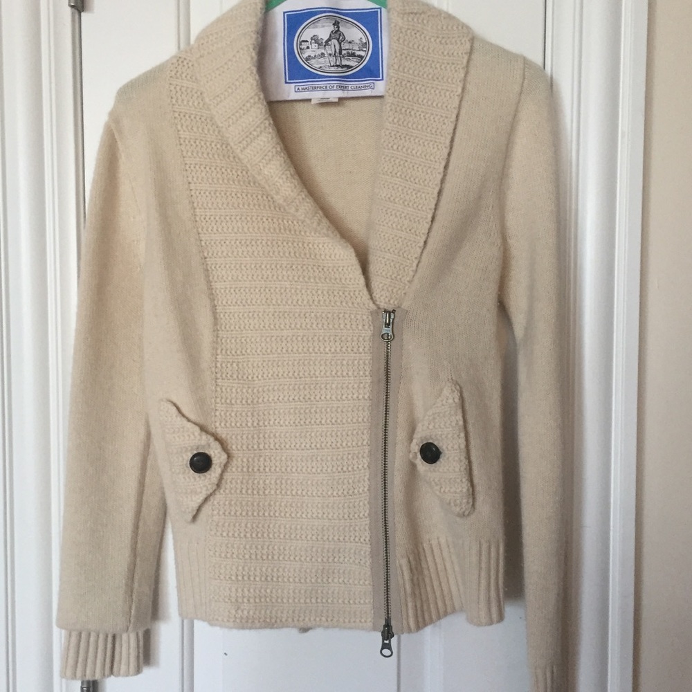 JCREW zip up wool/cashmere/nylon Sweater
