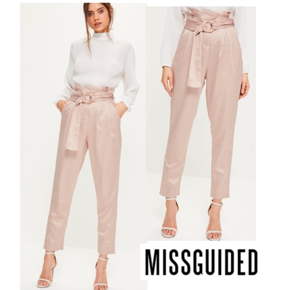 paper bag high waisted pants