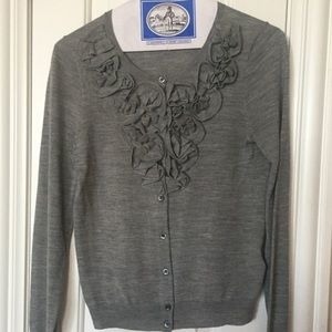 JCREW ruffle cardigan