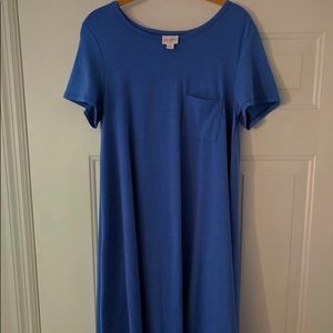 XL Blue pique textured LuLaRoe Carly dress nwot