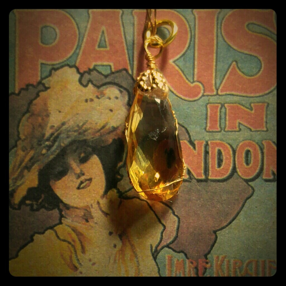 #0115 Natural Brazilian Faceted Citrine Pendant