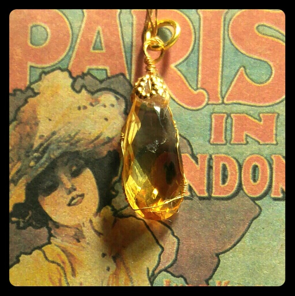 #0115 Natural Brazilian Faceted Citrine Pendant - Picture 2 of 2