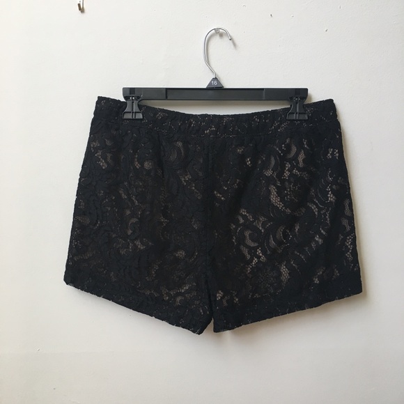 BCBG Black and Nude Lace Shorts - Picture 5 of 7