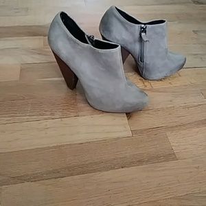 Adorable suede pump booties