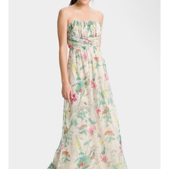 🎈NWT Ted Baker Strapless Printed Maxi Dress/Gown - Picture 3 of 8