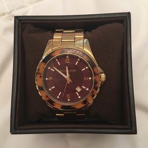 Michael Kors Tortoise Shell Gold Watch BEAUTIFUL!