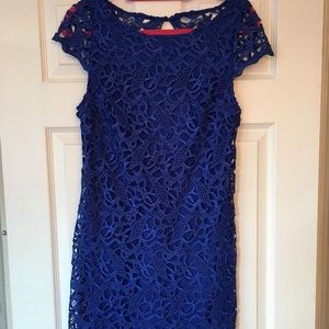 Alice + Olivia Cobalt blue lace dress