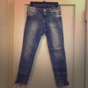 Zara cropped distress skinny jean