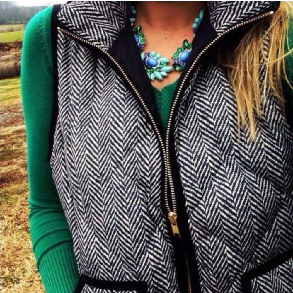 J Crew Quilted Herringbone Puffer Vest