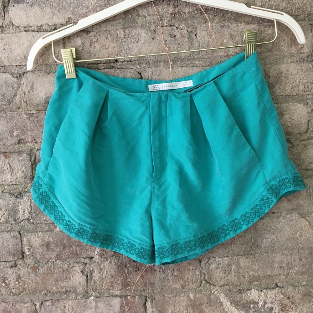 Zara XS sea foam green/ turquoise shorts