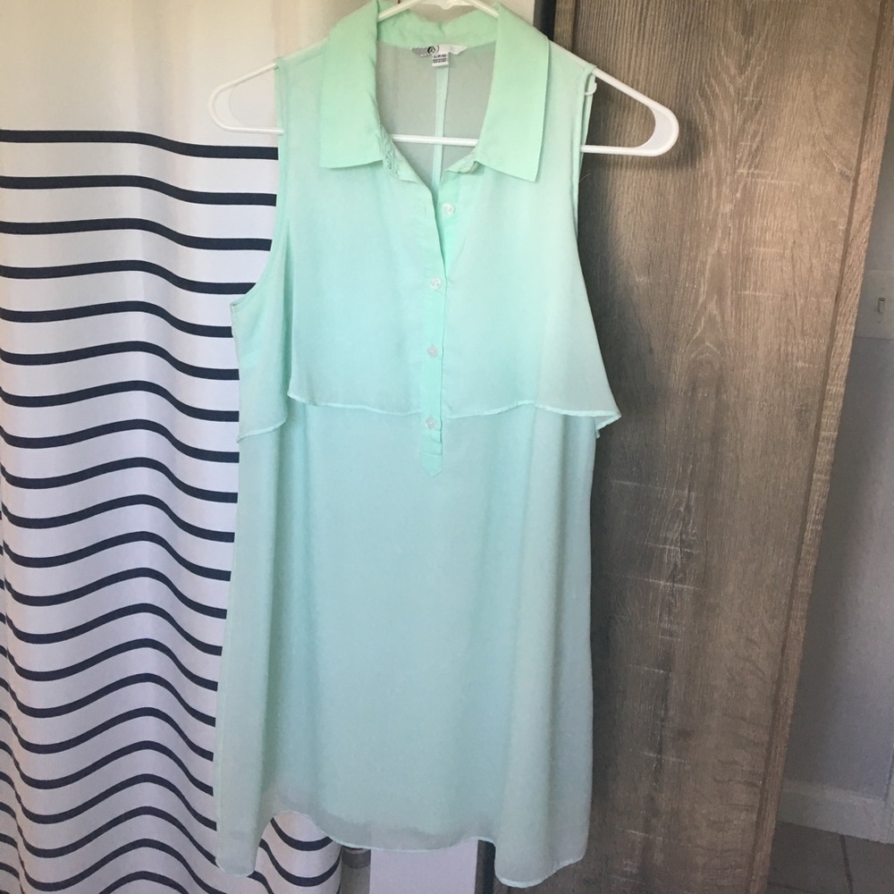 Silky Mint Mini Dress