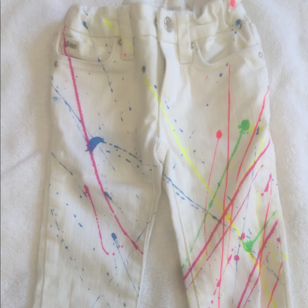 Joe's kids white splatter jeans