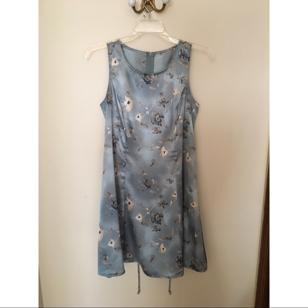 Vintage silk floral lace up dress | Vintage