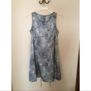 Vintage silk floral lace up dress | Vintage