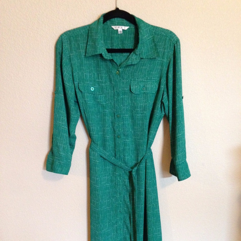 EUC - Cabi Emerald Shirt Dress