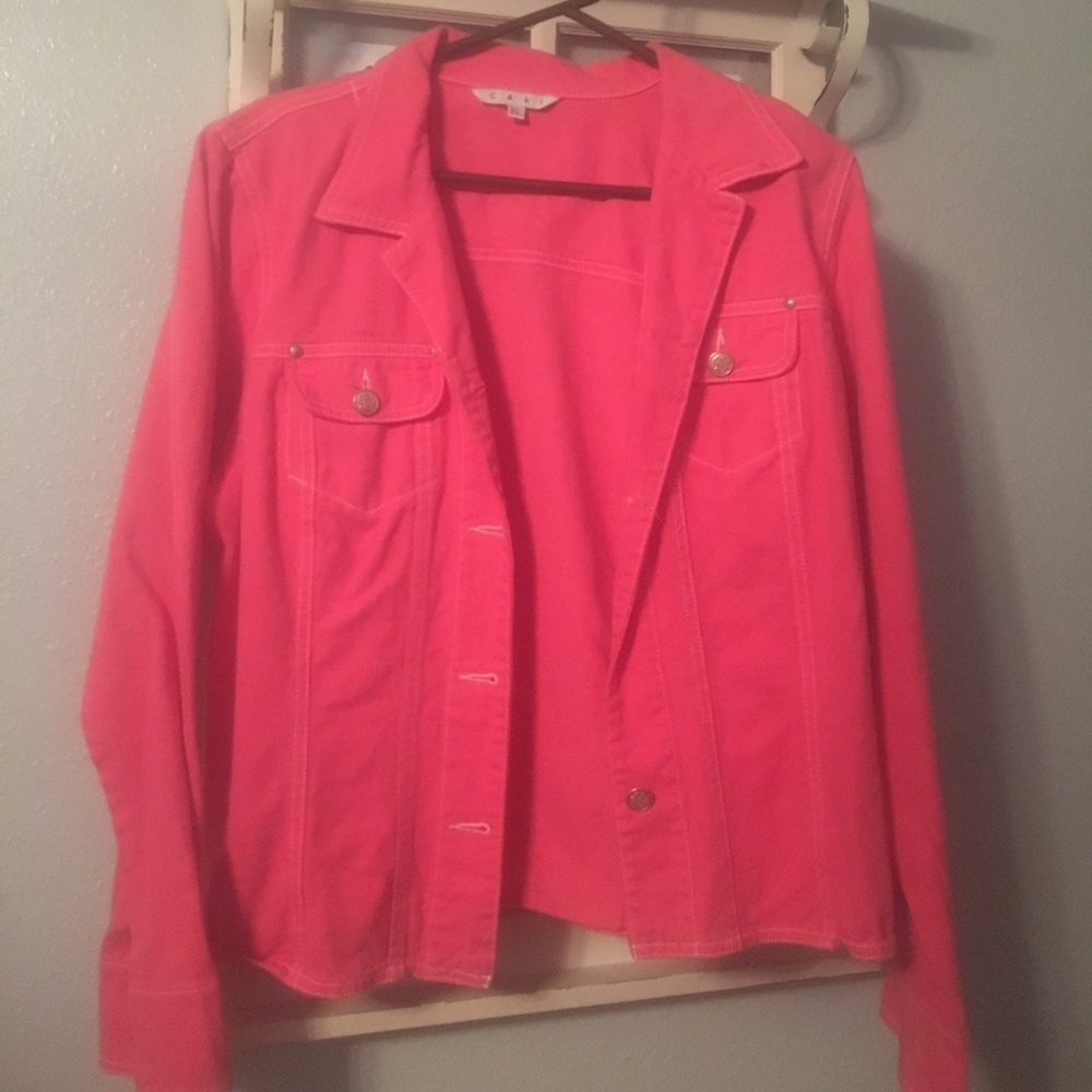 Salmon color jean jacket